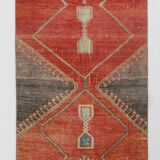 3x11 geometric red oushak runner