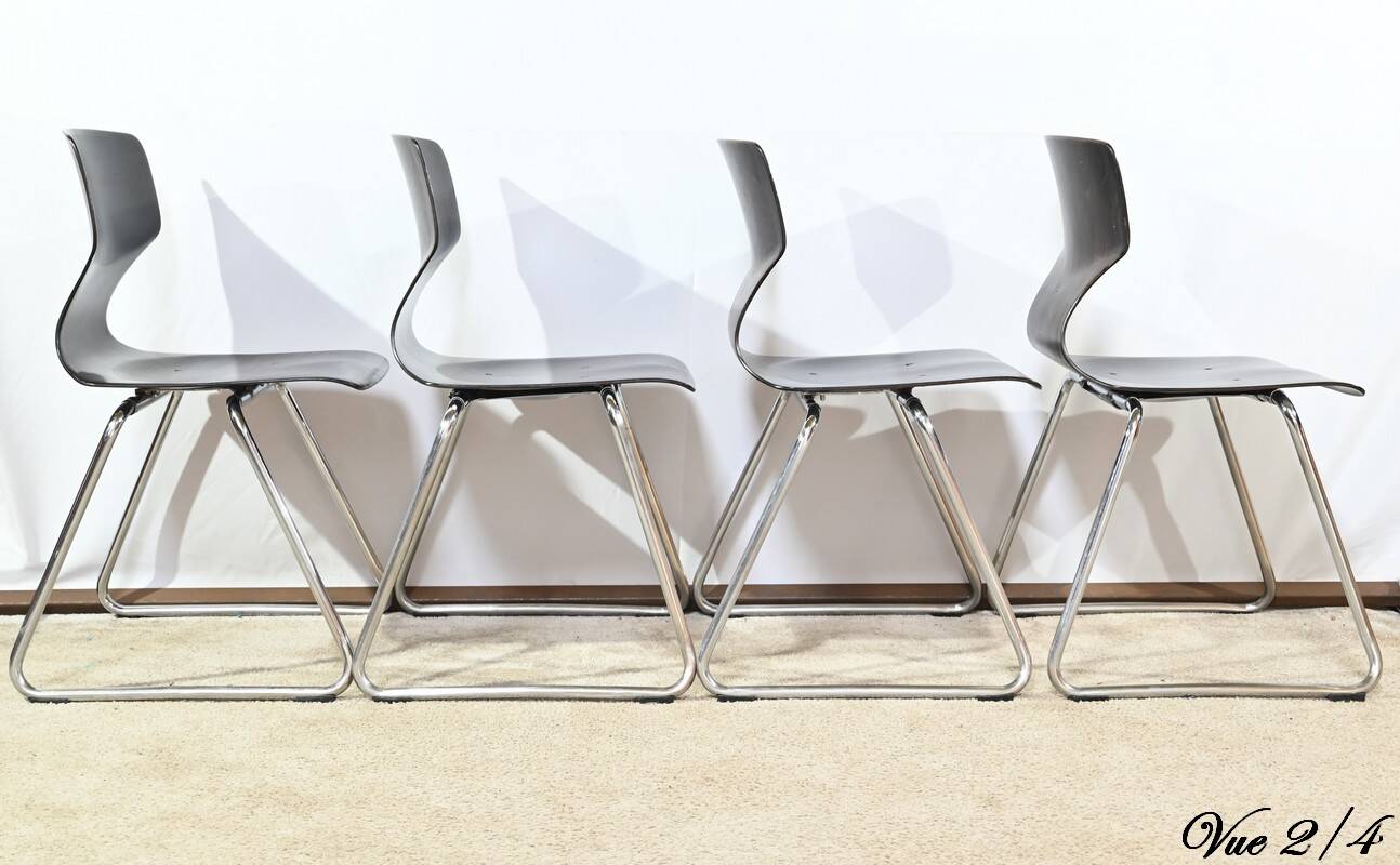 Set of 4 Pagwood Chairs, stamped Pagholz Flötotto – 1960