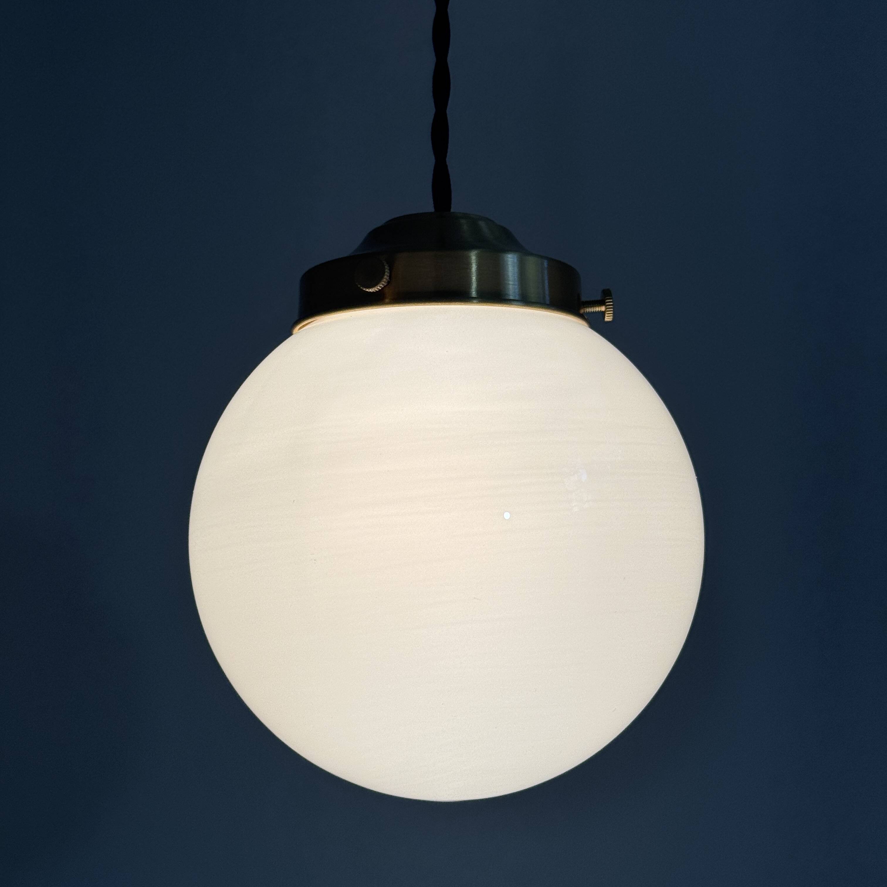 Pair of vintage opaline hanging lights 13 cm