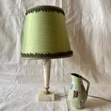 Vintage alabaster and brass table lamp