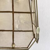 Vintage mother-of-pearl and brass pendant light