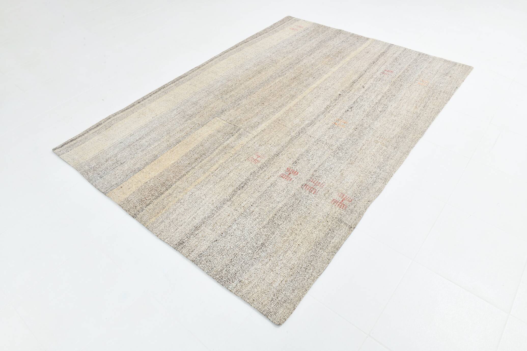 Vintage Camouflage Pattern Turkish Kilim Rug, 171x242Cm