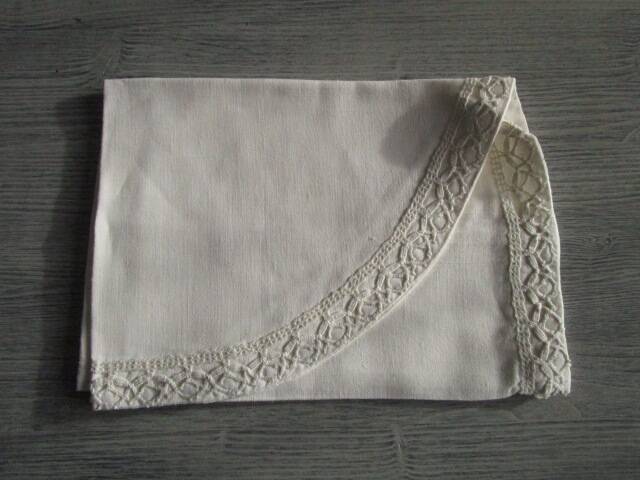 Half-moon old embroidered cradle pillowcase
