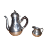 Tin teapot and small milk pot