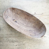 Brutalistic oval wood dish