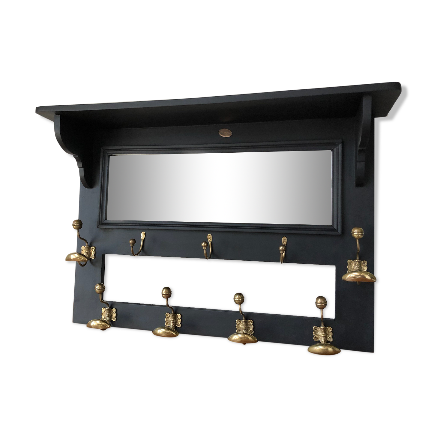 Wall coat rack with mirror