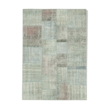 Tapis anatolien fait à la main 171 cm x 241 cm patchwork bleu