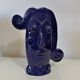 Blue face vase ceramic design 20th century Sandra Corina