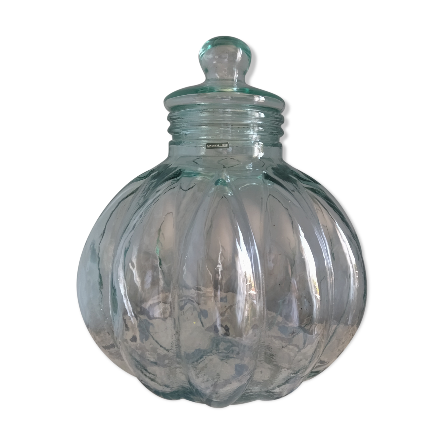 Canister glass geneviève lethu vintage