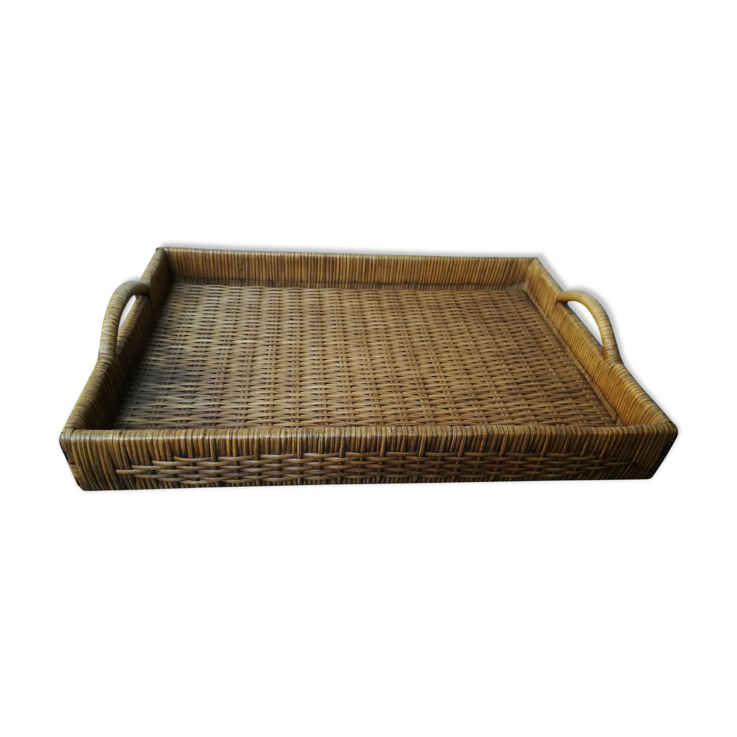 Vintage wicker tray