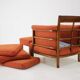 1930s art deco armchair with tabouret, czechoslovakia