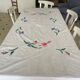 Nappe vintage 80's avec fleurs en appliqué - coton - 150x200 cm
