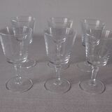 Set of 6 old glasses with initial C monogram engraved 9.7 cm