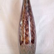 Murano glass bottle vase, brown and beige rain patterns, h - 41 cm.