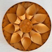 Handcrafted Swedish wooden wall sconces, set of 2