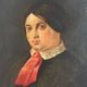 Portrait 19th wife around 1850, oil on canvas