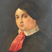 Portrait XIXe de femme vers 1850 huile sur toile