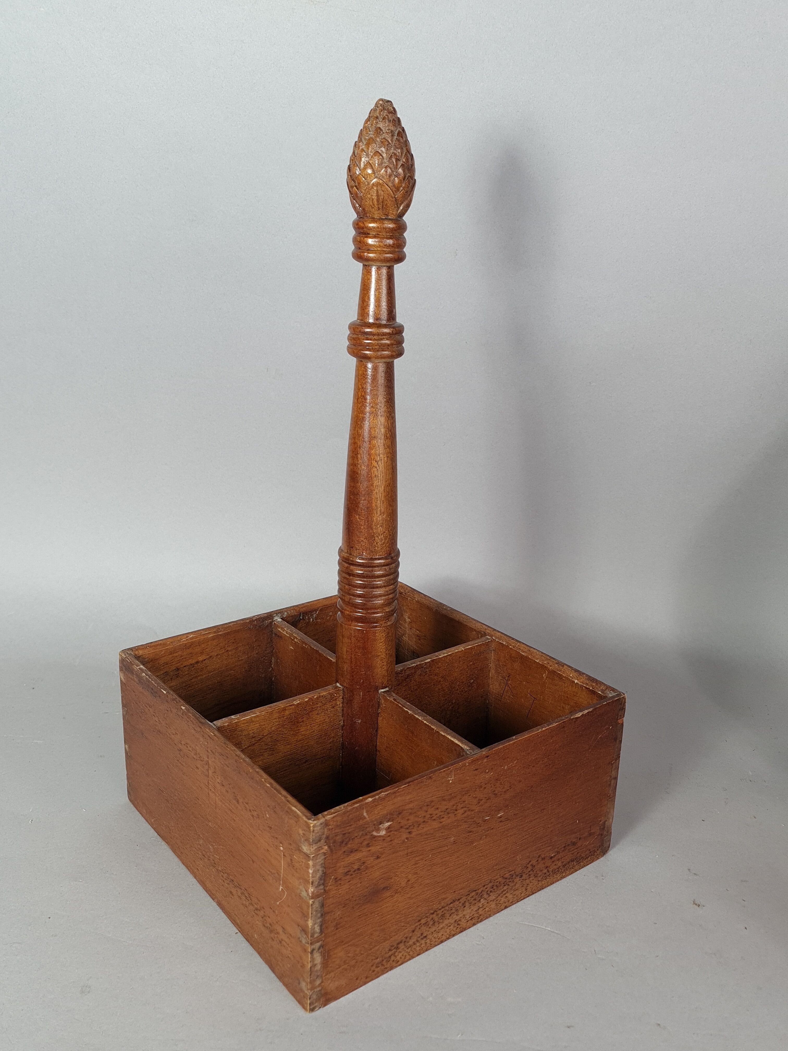 Walnut bottle holder