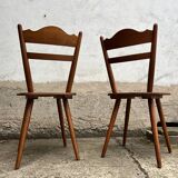 Set of 4 vintage beech bistro chairs – compass legs