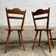 Set of 4 vintage beech bistro chairs – compass legs