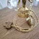 Gilt bronze bouillotte lamp with crystal drops, Empire style