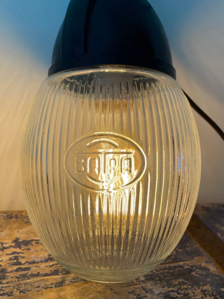 Set of two vintage industrial walkmen made of prismatic glass