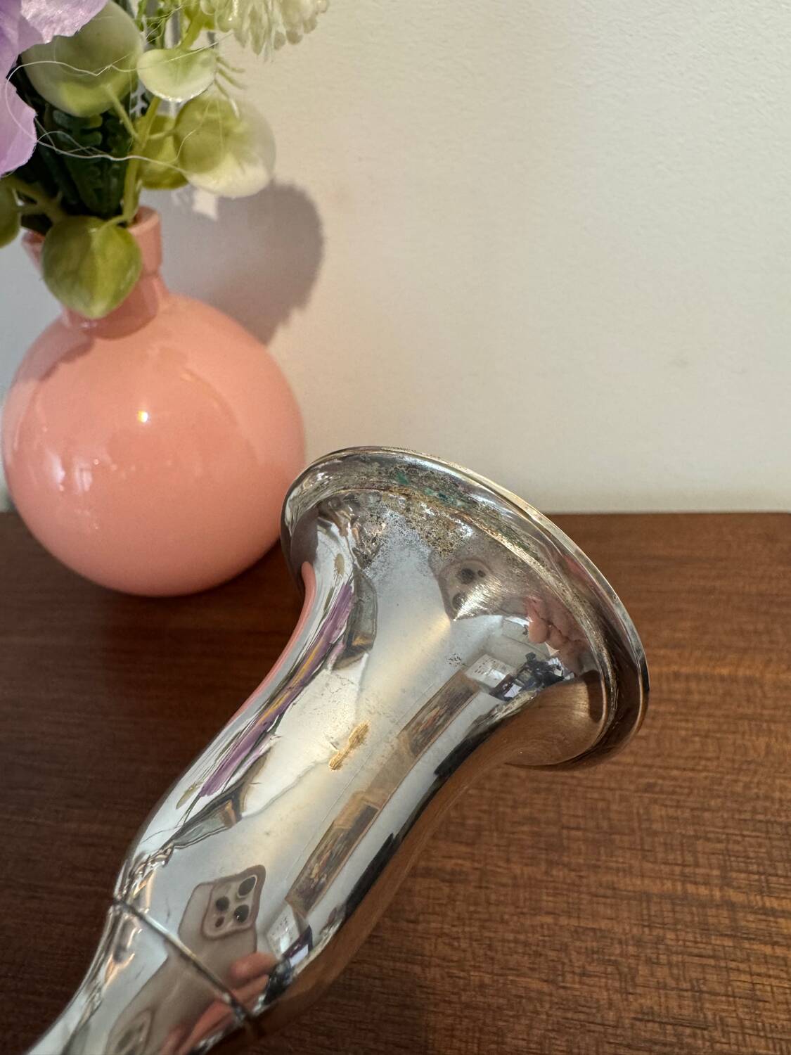 Pair of silver-plated candlesticks