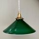 Vintage pendant lamp in green and white opaline