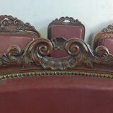 Series of 6 Louis XV armchairs in mahogany and leather