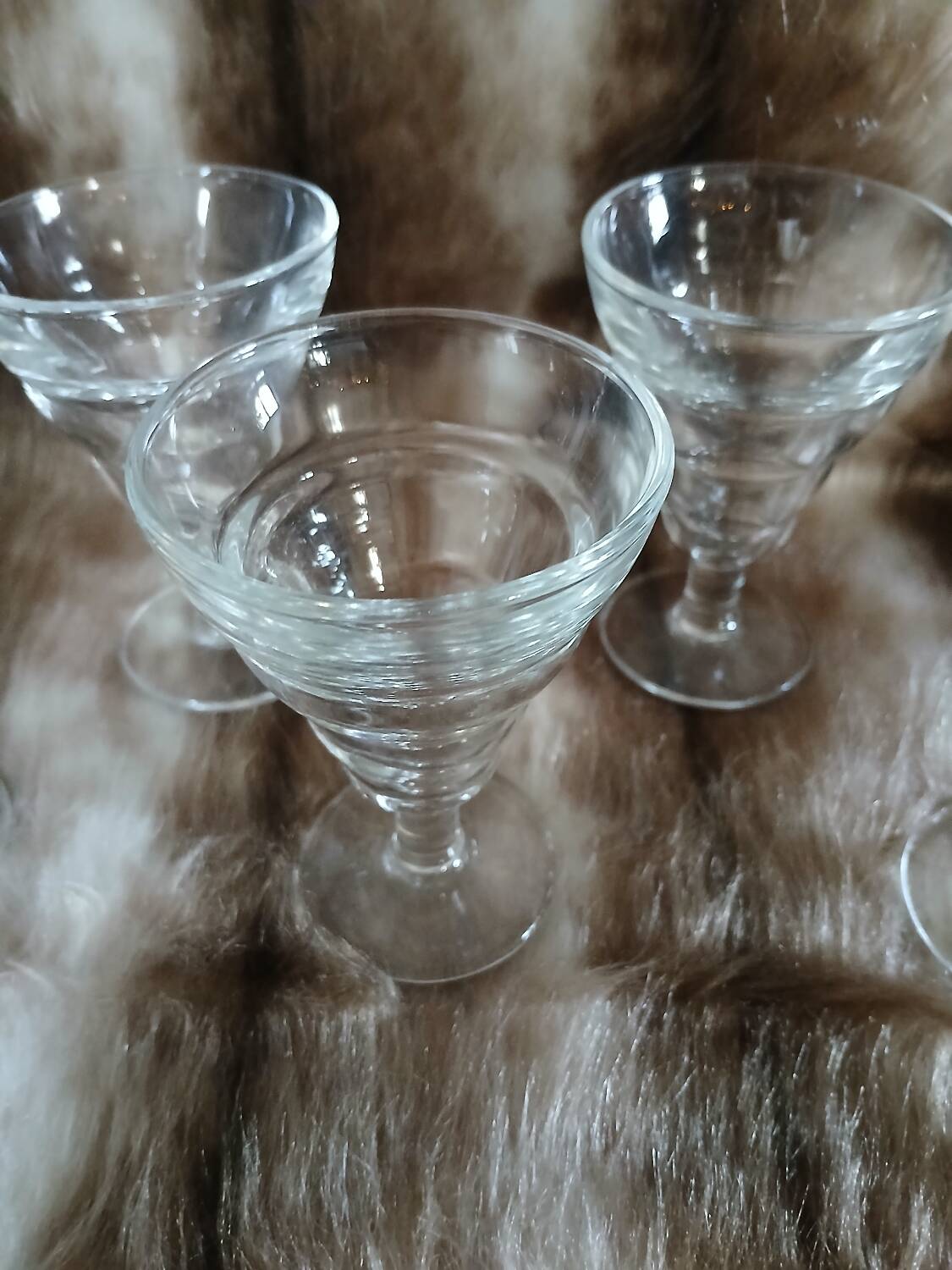 6 vintage Duralex stemmed glasses