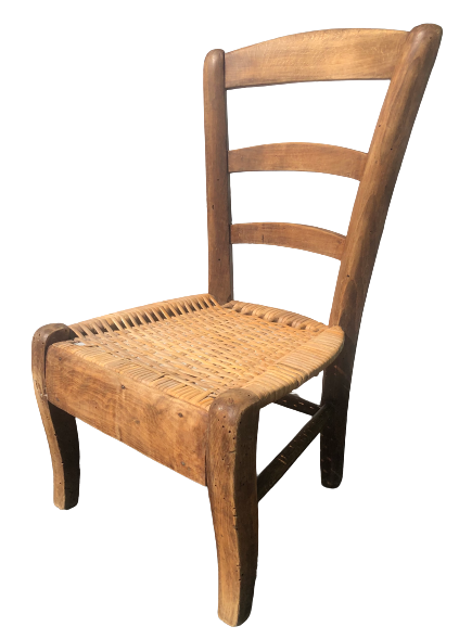 Children's chair wood and straw