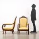 Pair of antique Louis-Philippe armchairs in walnut, Italy, 19th century.
