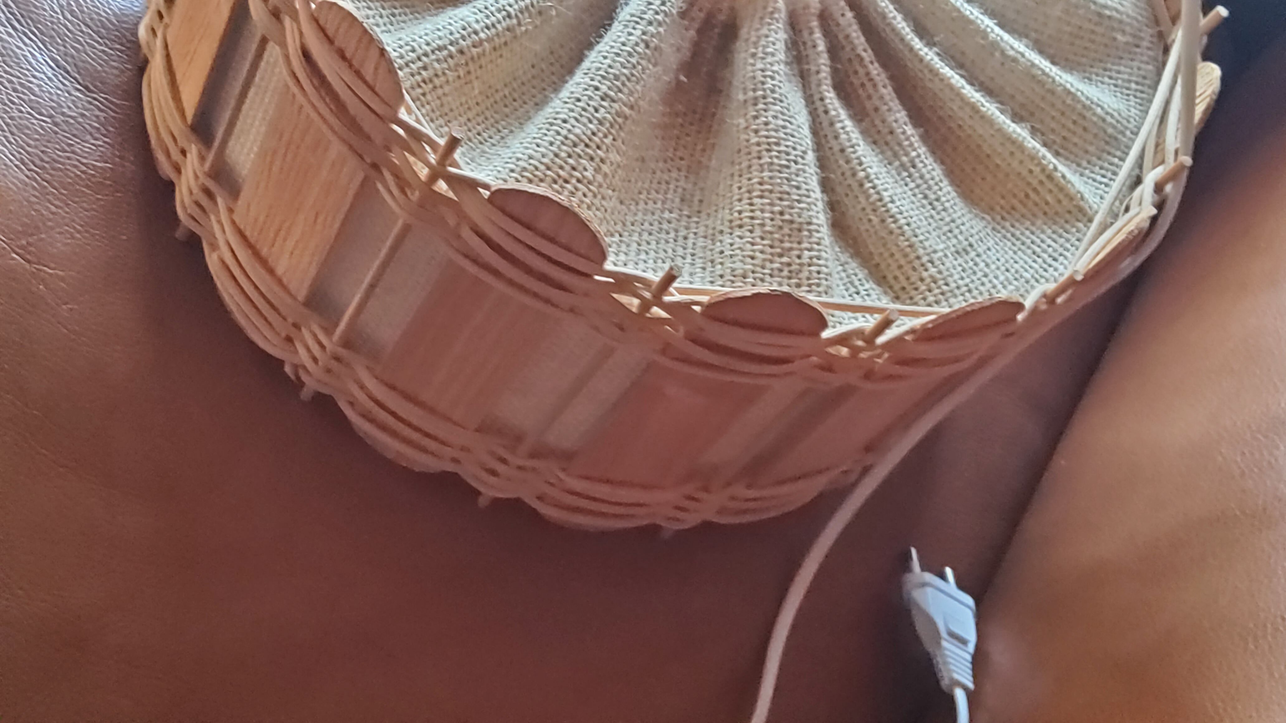 70s suspension in rattan and Scandinavian style fabrics