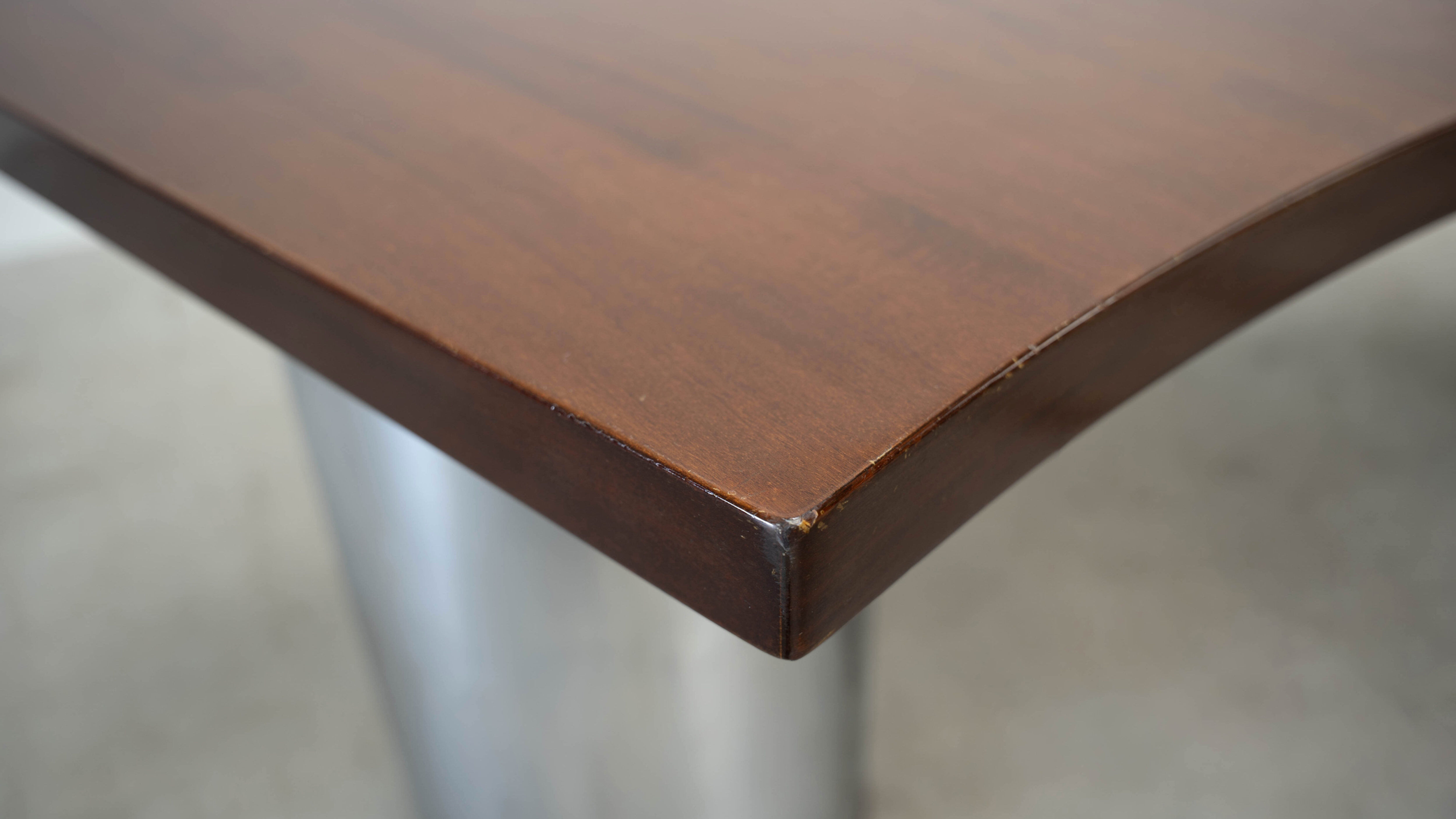Italian walnut and chrome desk