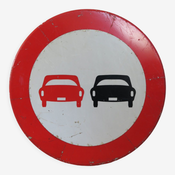 Ancien panneau signalisation , Pays-Bas 1960, 80 cm