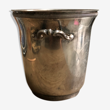 Champagne bucket with silver metal punch made in France