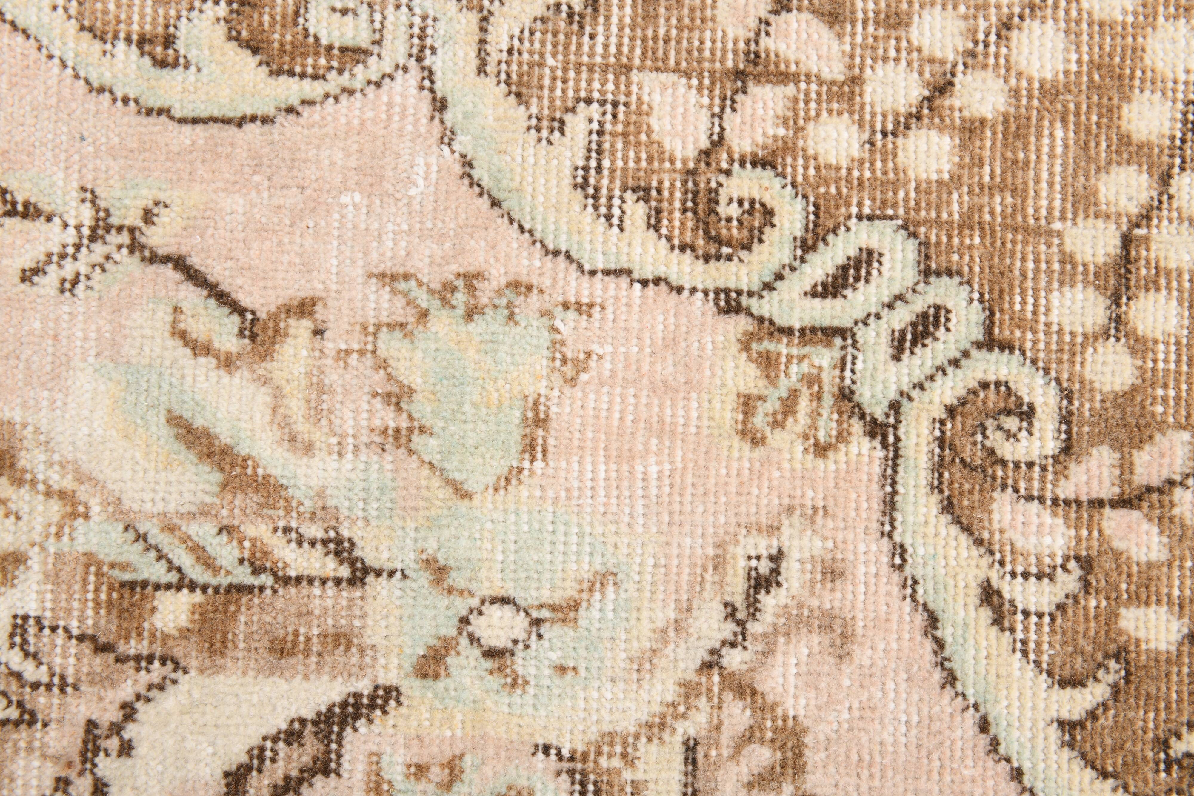 6x9 Cream & Brown Oriental Vintage Rug, 175x290Cm