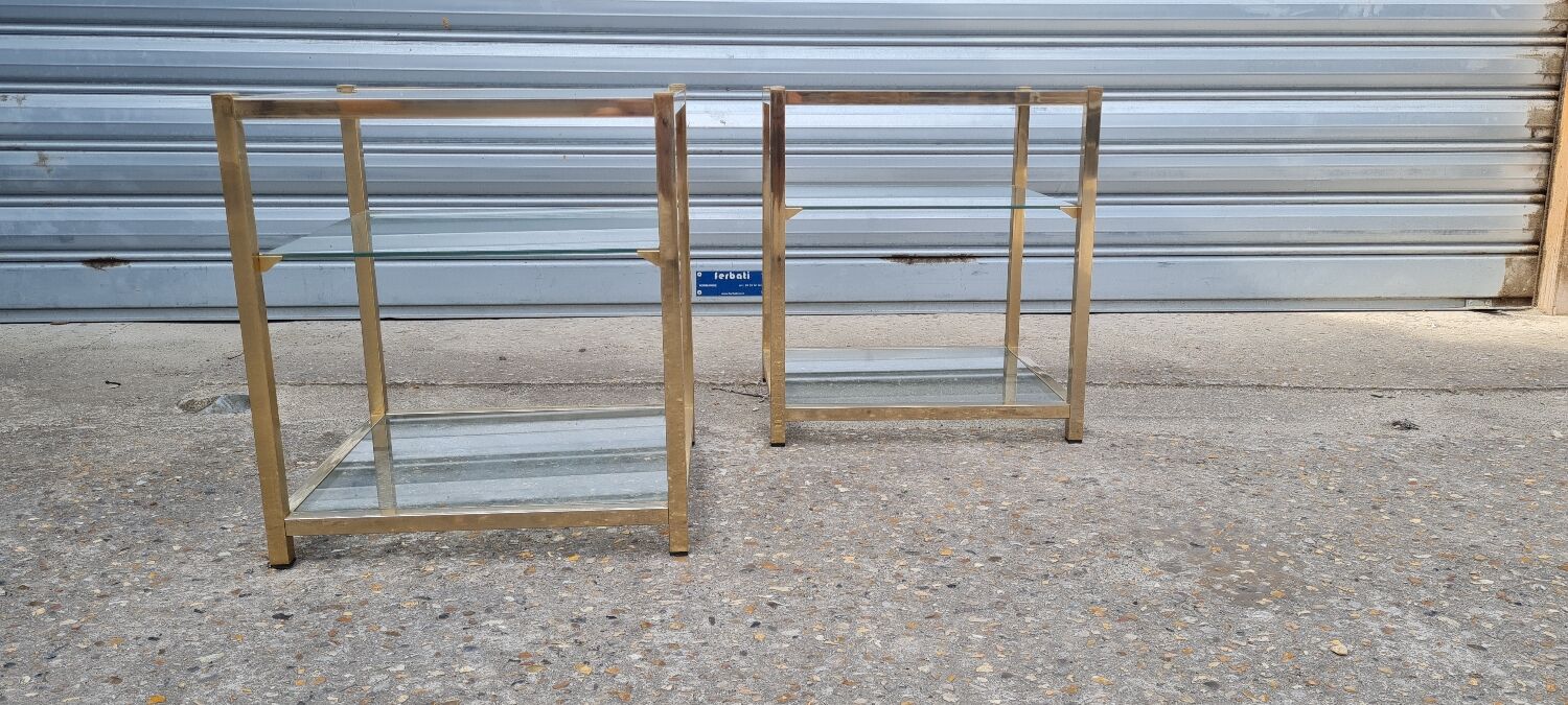 Paire de tables d'appoints Belgochrom 1970