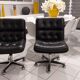 Pair of vintage Italian design leather office armchairs 1980