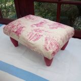 Pouf, footstool toile de jouy