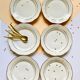 Lot 6 plates - white/golden porcelain