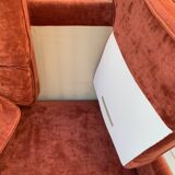 Coral velvet toad sofa