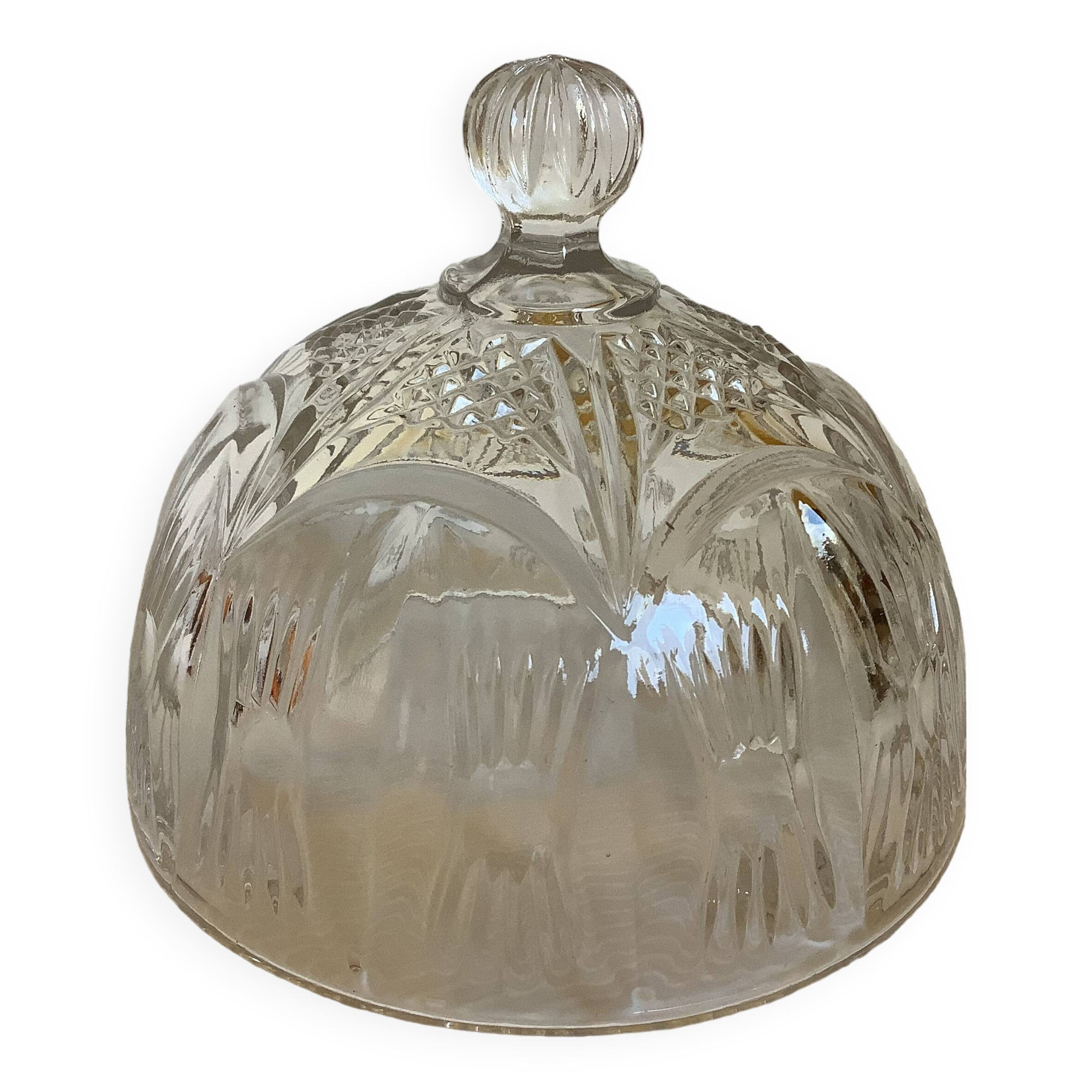 Old thick moulded glass bell