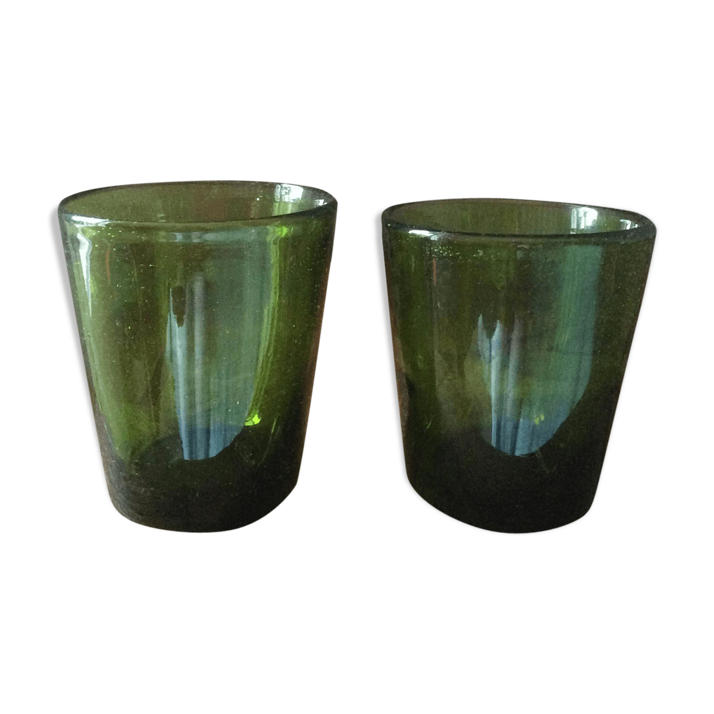 Two thick glasses, vintage