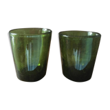 Two thick glasses, vintage