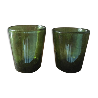Two thick glasses, vintage