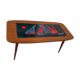 Coffee table year 50 / 60 - tiled tiled Boat decorated Marine feet spindles