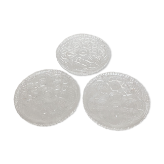 Set of 3 crystal bottle bottoms