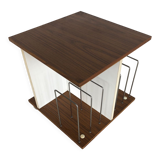 Turntable table / record storage on casters in formica from the 70s