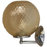 Contemporary "ballotton" amber murano glass wall sconce